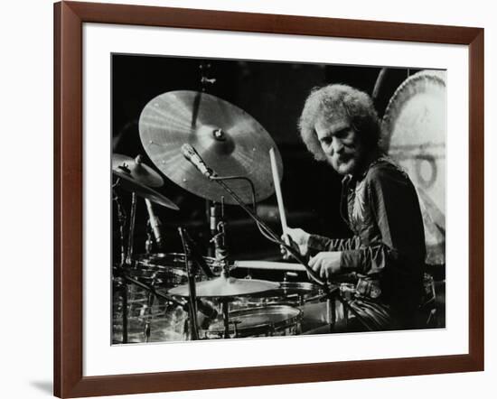 Drummer Ginger Baker Performing at the Forum Theatre, Hatfield, Hertfordshire, 1980-Denis Williams-Framed Photographic Print