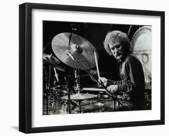 Drummer Ginger Baker Performing at the Forum Theatre, Hatfield, Hertfordshire, 1980-Denis Williams-Framed Photographic Print