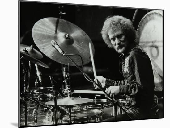 Drummer Ginger Baker Performing at the Forum Theatre, Hatfield, Hertfordshire, 1980-Denis Williams-Mounted Photographic Print