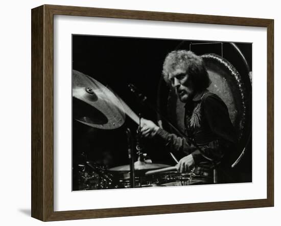 Drummer Ginger Baker Performing at the Forum Theatre, Hatfield, Hertfordshire, 1980-Denis Williams-Framed Photographic Print