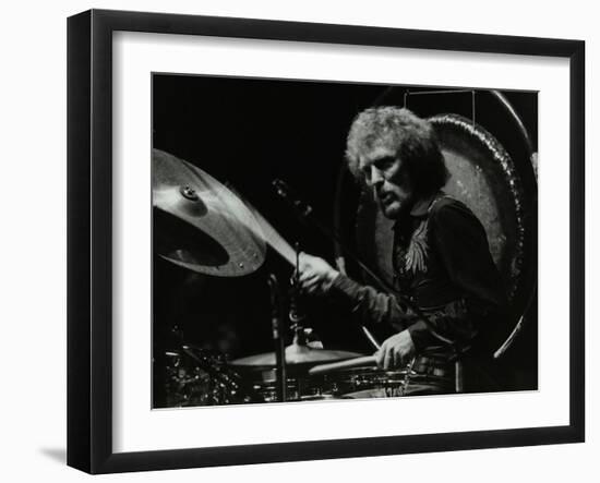 Drummer Ginger Baker Performing at the Forum Theatre, Hatfield, Hertfordshire, 1980-Denis Williams-Framed Photographic Print