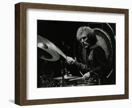 Drummer Ginger Baker Performing at the Forum Theatre, Hatfield, Hertfordshire, 1980-Denis Williams-Framed Photographic Print