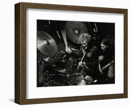 Drummer Ginger Baker Performing at the Forum Theatre, Hatfield, Hertfordshire, 1980-Denis Williams-Framed Photographic Print