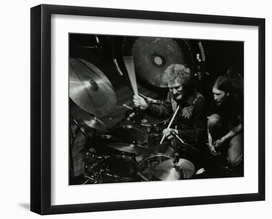 Drummer Ginger Baker Performing at the Forum Theatre, Hatfield, Hertfordshire, 1980-Denis Williams-Framed Photographic Print