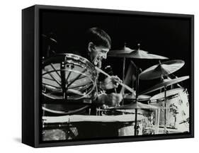 Drummer Louie Bellson Playing at the Forum Theatre, Hatfield, Hertfordshire, 1979-Denis Williams-Framed Stretched Canvas
