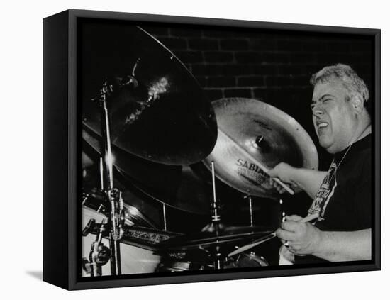 Drummer Martin Drew Playing at the Fairway, Welwyn Garden City, Hertfordshire, 15 February 1998-Denis Williams-Framed Stretched Canvas