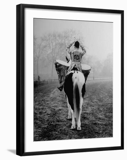 Drummer of Royal Horse Guards Playing Silver Drums Given Regiment by George III in 1805-Cornell Capa-Framed Photographic Print