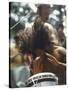 Drummer Playing Instrument with Hands During Woodstock Music Festival-Bill Eppridge-Stretched Canvas