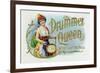 Drummer Queen Brand Cigar Inner Box Label, She Can't Be Beat-Lantern Press-Framed Premium Giclee Print