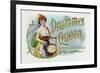 Drummer Queen Brand Cigar Inner Box Label, She Can't Be Beat-Lantern Press-Framed Premium Giclee Print