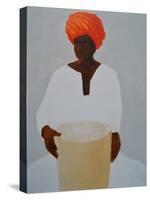 Drummer, Red Turban-Lincoln Seligman-Stretched Canvas