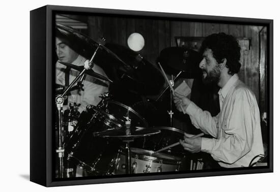 Drummer Simon Morton Playing at the Torrington Jazz Club, Finchley, London, 1988-Denis Williams-Framed Stretched Canvas