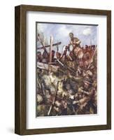 Drummer Walter Ritchie Standing on the Enemy's Parapet to Sound the Charge-Howard K. Elcock-Framed Giclee Print