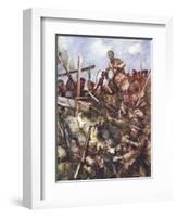 Drummer Walter Ritchie Standing on the Enemy's Parapet to Sound the Charge-Howard K. Elcock-Framed Giclee Print