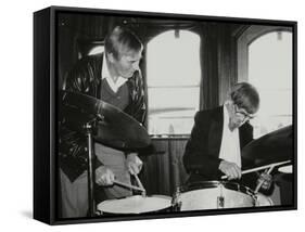 Drummers Jack Parnell and Barrett Deems, London, 1984-Denis Williams-Framed Stretched Canvas