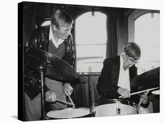 Drummers Jack Parnell and Barrett Deems, London, 1984-Denis Williams-Stretched Canvas