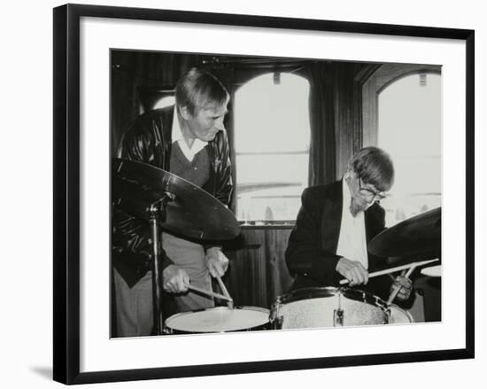 Drummers Jack Parnell and Barrett Deems, London, 1984-Denis Williams-Framed Photographic Print