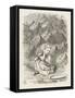 Drums Alice Covers Her Ears to the Sound of the Drums-John Tenniel-Framed Stretched Canvas