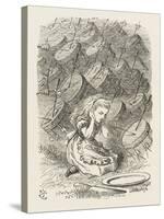 Drums Alice Covers Her Ears to the Sound of the Drums-John Tenniel-Stretched Canvas