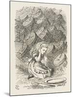 Drums Alice Covers Her Ears to the Sound of the Drums-John Tenniel-Mounted Art Print