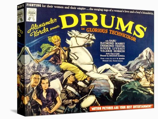 Drums, Valerie Hobson, Sabu, 1938-null-Stretched Canvas