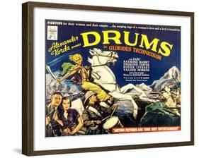 Drums, Valerie Hobson, Sabu, 1938-null-Framed Photo