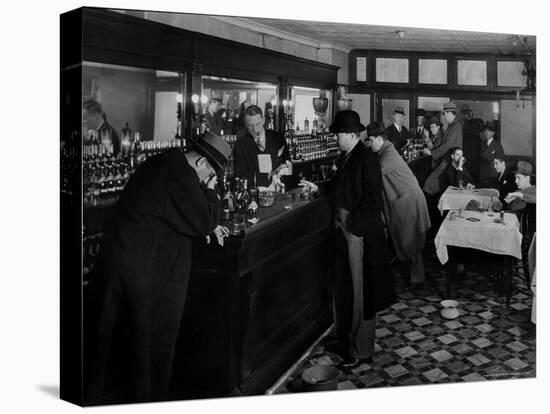 Drunk Male Patron at an Speakeasy in the Business District Protected From Police Prohibition Raids-Margaret Bourke-White-Stretched Canvas