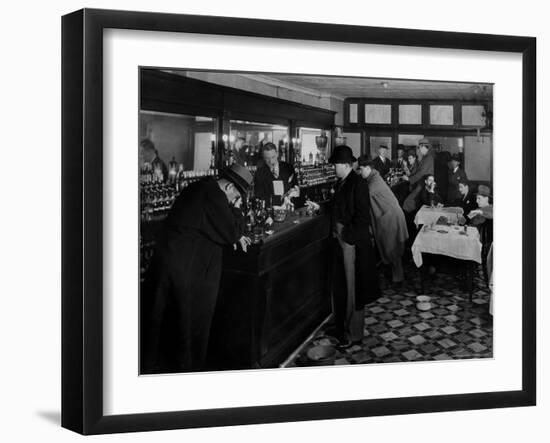 Drunk Male Patron at an Speakeasy in the Business District Protected From Police Prohibition Raids-Margaret Bourke-White-Framed Photographic Print