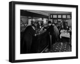 Drunk Male Patron at an Speakeasy in the Business District Protected From Police Prohibition Raids-Margaret Bourke-White-Framed Photographic Print