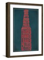 Drunk Typography - Beer Bottle-Lantern Press-Framed Art Print