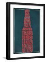 Drunk Typography - Beer Bottle-Lantern Press-Framed Art Print