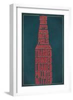 Drunk Typography - Beer Bottle-Lantern Press-Framed Art Print