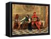 Drunk Warrior and Court Jester, Italian Painting of 19th Century-Casimiro Tomba-Framed Stretched Canvas