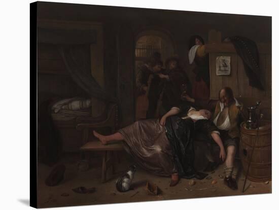 Drunken Couple-Jan Havicksz Steen-Stretched Canvas