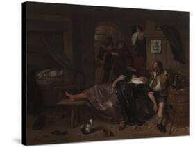 Drunken Couple-Jan Havicksz Steen-Stretched Canvas