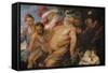Drunken Silenus Supported by Satyrs, C.1620-Peter Paul Rubens-Framed Stretched Canvas