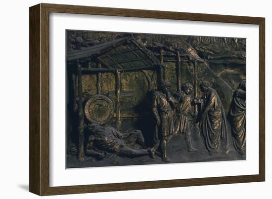 Drunkenness of Noah, Panel-Lorenzo Ghiberti-Framed Giclee Print