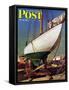 "Dry Dock," Saturday Evening Post Cover, May 25, 1946-John Atherton-Framed Stretched Canvas