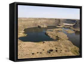 Dry Falls, Grand Coulee, Washington State, Usa-Tony Waltham-Framed Stretched Canvas