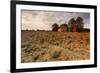 Dry Ground at Sunset with a Cottage in the Background in the Umbria's Countryside , Umbria, Italy-ClickAlps-Framed Photographic Print