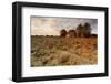 Dry Ground at Sunset with a Cottage in the Background in the Umbria's Countryside , Umbria, Italy-ClickAlps-Framed Photographic Print