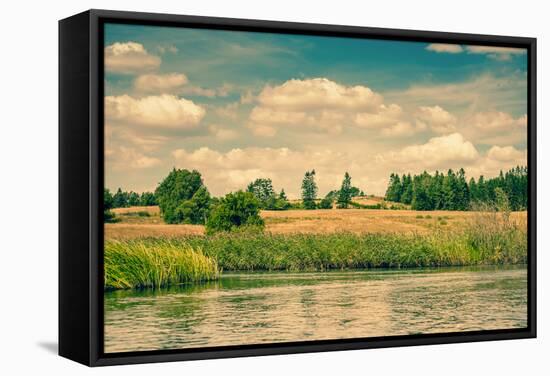 Dry Prairie by the River-Polarpx-Framed Stretched Canvas