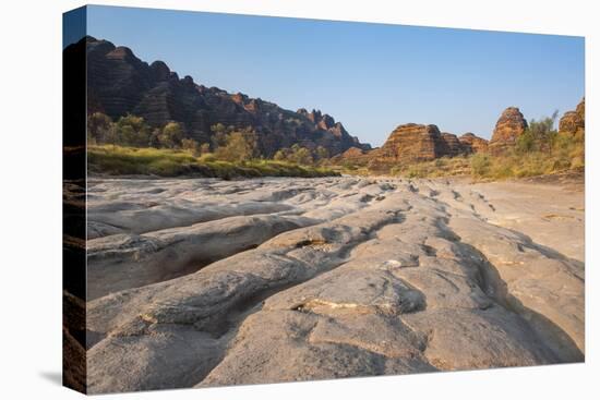 Dry River before the The Beehive-Like Mounds in the Purnululu National Park-Michael Runkel-Stretched Canvas