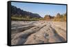 Dry River before the The Beehive-Like Mounds in the Purnululu National Park-Michael Runkel-Framed Stretched Canvas