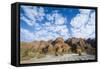 Dry River before the The Beehive-Like Mounds in the Purnululu National Park-Michael Runkel-Framed Stretched Canvas