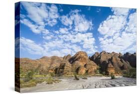 Dry River before the The Beehive-Like Mounds in the Purnululu National Park-Michael Runkel-Stretched Canvas