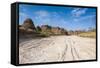 Dry River before the The Beehive-Like Mounds in the Purnululu National Park-Michael Runkel-Framed Stretched Canvas