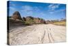 Dry River before the The Beehive-Like Mounds in the Purnululu National Park-Michael Runkel-Stretched Canvas