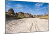 Dry River before the The Beehive-Like Mounds in the Purnululu National Park-Michael Runkel-Mounted Photographic Print