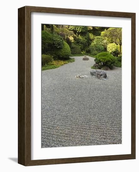 Dry Stone Garden in Hokoku-Ji Temple,Kamakura City, Honshu Island, Japan-Kober Christian-Framed Photographic Print